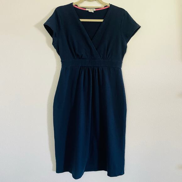 Boden Dresses & Skirts - Boden Jersey Day Dress Cap Sleeve V-Neck Navy Blue Womens- US 8 Long UK 12 Long